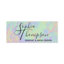 Moderne Holographic Effect Script Rainbow Pastel