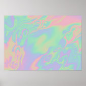 Moderne Holographic Effect Script Rainbow Pastel Poster (Voorkant)