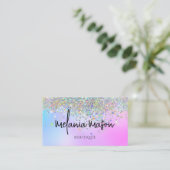 Moderne Holographic Glitter Paarse Boutique shop Visitekaartje (Staand voorkant)