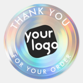 Moderne holographic Hartelijk dank voor uw bestell Ronde Sticker