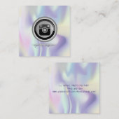 Moderne Holographic Instagram Social Media Vierkante Visitekaartje (Voorkant / Achterkant)