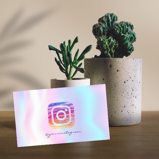 Moderne Holographic Instagram Social Media Visitekaartje