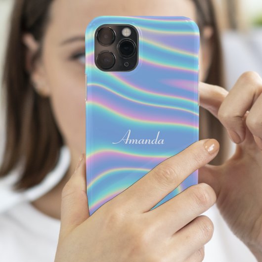 Moderne Holographic Iridescent Personalized Name Case-Mate iPhone Case