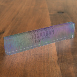 Moderne Holographic Metal Name - Desk Name Naambordje