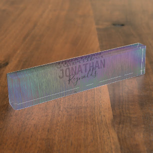 Moderne Holographic Metal Name - Desk Name Naambordje