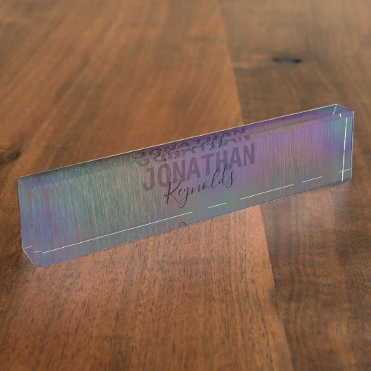 Moderne Holographic Metal Name - Desk Name Naambordje (Zijkant)