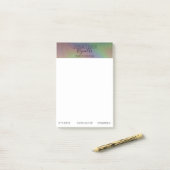 Moderne Holographic Metal Name - Post-it® notes (Op bureau)