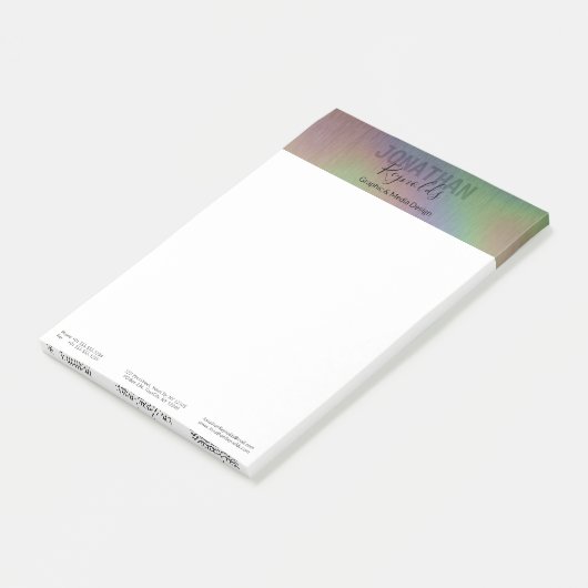 Moderne Holographic Metal Name - Post-it® notes (Schuin)