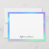 Moderne Holographic Personalized Stationery Notitiekaartje (Voorkant)