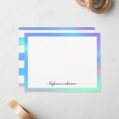 Moderne Holographic Personalized Stationery Notitiekaartje (Voorkant / Achterkant in situ)