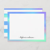 Moderne Holographic Personalized Stationery Notitiekaartje (Voorkant / Achterkant)