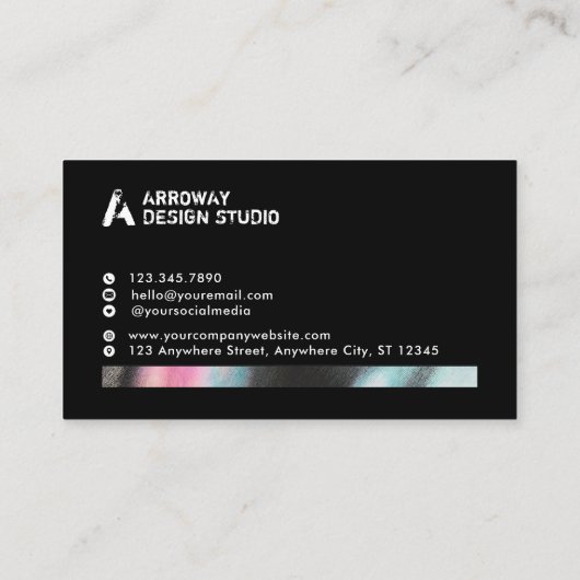 Moderne Holographic Professional Designer Visitekaartje (Achterkant)