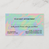 Moderne Holographic Script Pastel Appointcard Afsprakenkaartje (Achterkant)