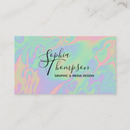 Moderne Holographic Script Pastel Appointcard Afsprakenkaartje