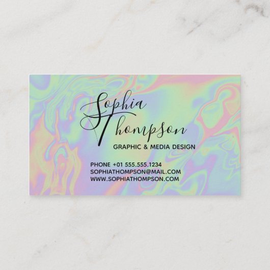 Moderne Holographic Script Rainbow Pastel Loyalty (Achterkant)