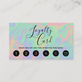 Moderne Holographic Script Rainbow Pastel Loyalty