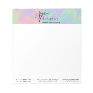 Moderne Holographic Script Rainbow Pastel - Notiti Notitieblok
