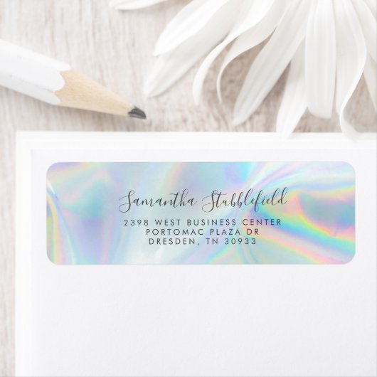 Moderne Holographic Script Return-adres Etiket (Insitu)