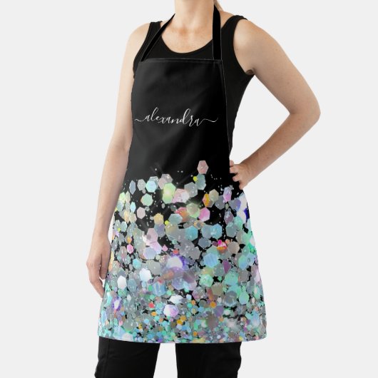 Moderne holographic Sparkle Glitter Custom Black Schort (Insitu)