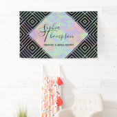 Moderne Holographic Symmetrisch Patroonbanner Spandoek (Insitu)