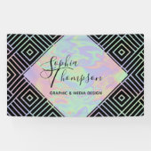 Moderne Holographic Symmetrisch Patroonbanner Spandoek (Horizontaal)