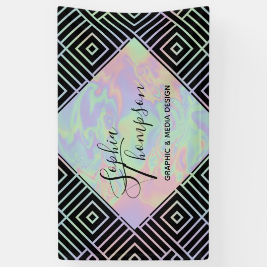 Moderne Holographic Symmetrisch Patroonbanner Spandoek (Verticaal)