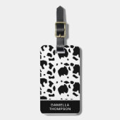 Moderne Holstein-Friesian Koeienprintpatroon Reize Bagagelabel (Voorkant verticaal)