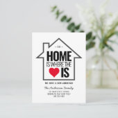 Moderne Home Heart Change New Address Moving Aankondigingskaart (Staand voorkant)