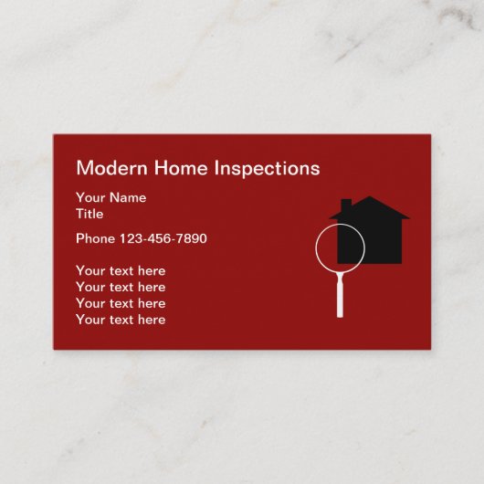 Moderne Home Inspectie Business Card Template Visitekaartje (Voorkant)