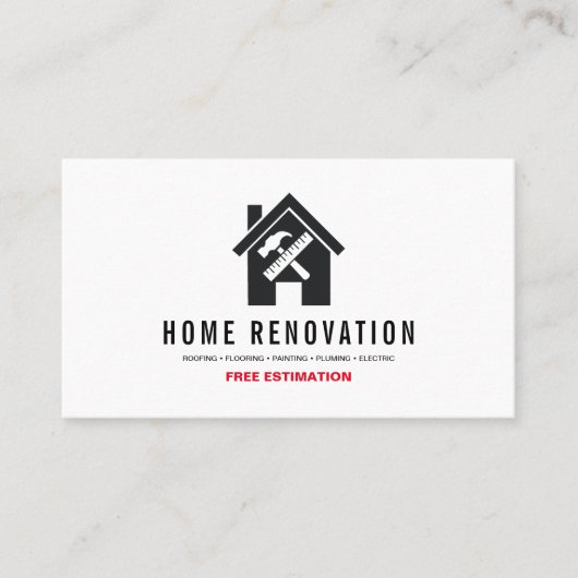 Moderne Home Renovation Reparation Handyman Visitekaartje (Voorkant)