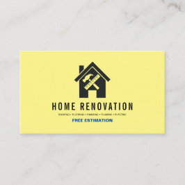 Moderne Home Renovation Reparation Handyman Yellow Visitekaartje