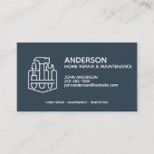 Moderne Home Repair Onderhoudsdienst Navy Blue Visitekaartje (Voorkant)