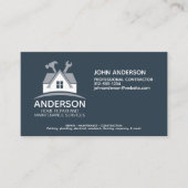 Moderne Home Repair Onderhoudsdienst Navy Blue Visitekaartje (Voorkant)