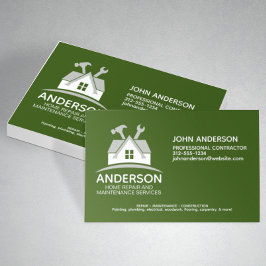 Moderne Home Repair Onderhoudsservice Groen Visitekaartje