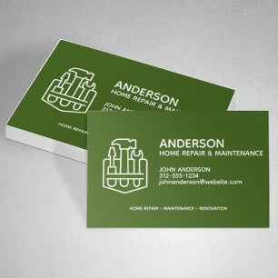 Moderne Home Repair Onderhoudsservice Groen Visitekaartje