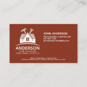 Moderne Home Repair Onderhoudsservice Rood Visitekaartje (Voorkant)