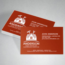 Moderne Home Repair Onderhoudsservice Rood Visitekaartje