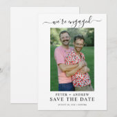 Moderne homo-trouwfoto Save The Date Kaart (Voorkant / Achterkant)