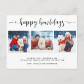 Moderne Hond Foto Collage Kerstmis Happy Howholida Feestdagenkaart (Voorkant)