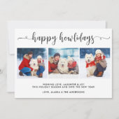 Moderne Hond Foto Collage Kerstmis Happy Howholida Feestdagenkaart (Voorkant)