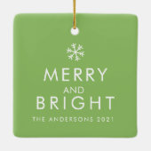 Moderne Hond Foto Groen Eenvoudig Mooi Gift Keramisch Ornament (Achterkant)