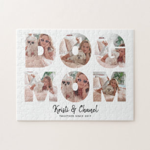 Moderne hond mam 6 Aangepaste tekst voor fotocolla Legpuzzel