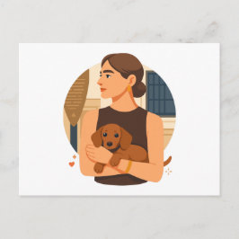 Moderne Hond Moeder Esthetiek Met Cute Puppy Briefkaart