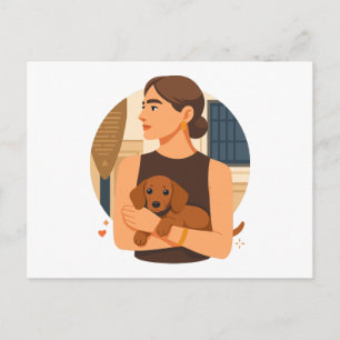 Moderne Hond Moeder Esthetiek Met Cute Puppy Briefkaart