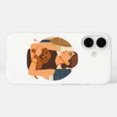 Moderne Hond Moeder Esthetiek Met Cute Puppy Case-Mate iPhone Case (Achterkant (horizontaal))
