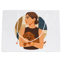 Moderne Hond Moeder Esthetiek Met Cute Puppy Groot Cadeauzakje