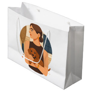 Moderne Hond Moeder Esthetiek Met Cute Puppy Groot Cadeauzakje