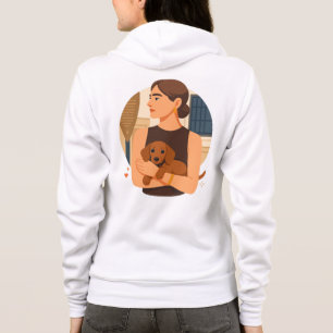 Moderne Hond Moeder Esthetiek Met Cute Puppy Hoodie