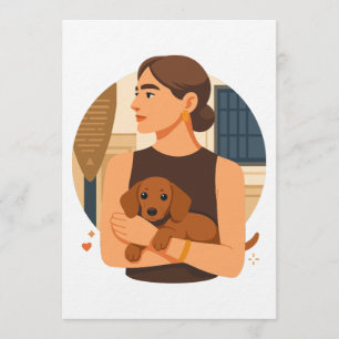 Moderne Hond Moeder Esthetiek Met Cute Puppy Kaart