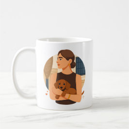 Moderne Hond Moeder Esthetiek Met Cute Puppy Koffiemok